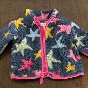 Jumping Beans Starry Fleece Jacket - Pink, Yellow, Cream on Gray